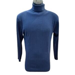 Vintage 1970s Saturdays in California Ribbed Blue Turtleneck – Size XL